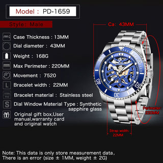 PAGANI DESIGN Stainless Steel Waterproof Mechanical Watch Top Brand Sapphire Glass Automatic Watch Luxury Business Men Watch ALODIA STORE