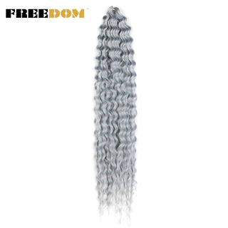 FREEDOM Synthetic Long Curly Wave Crochet Hair 32 Inch Synthetic Braiding Hair Natural Wavy Ombre Blonde Red Hair Extensions ALODIA STORE
