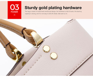 FOXER Elegant Bag Leather Lady Handbag Simple Tote bag ALODIA STORE