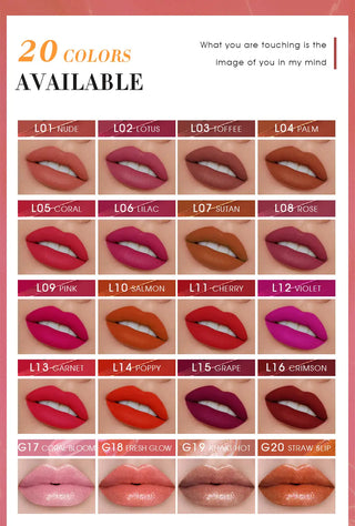 IMAGIC Lipgloss Matte 20 Colors Lip Gloss Velvety Lipstick Liquid Matte Waterproof Lip Tint Full & rich Sexy Lip Makeup Cosmetic ALODIA STORE