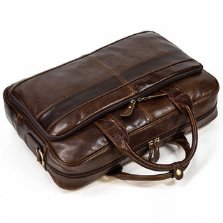 MAHEU Retro Laptop Briefcase Bag Genuine Leather Handbags Casual 15.6 Pad Bag Daily Working Tote Bags Men Male bag for documents ALODIA STORE