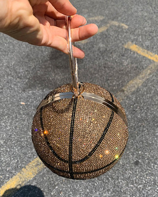 Luxury Basketball Diamond Party Evening Bag Purses and Handbag for Women Ball Shape Shoulder Bag Clutch Designer Crossbody Bag ALODIA STORE