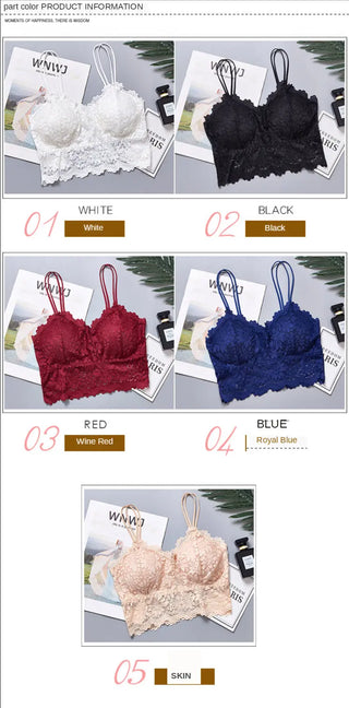 SVOKOR Women Wireless Lace Bra Push Up Tube Top Plus Size Sport Bralette Underwear Non-adjusted Straps Lingerie Full Cup ALODIA STORE