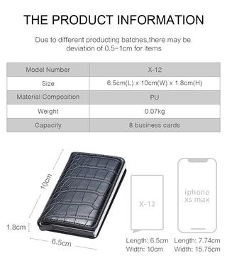 Men Smart Wallet Rfid Safe Anti-theft Holder Women Small Purse Bank ID Cardholder Metal ALODIA STORE