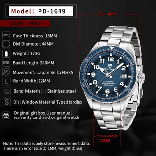 PAGANI DESIGN 2020 Fashion New Men Watch Brand Luxury Waterproof Watch Sports Business Watch Men Stainless Steel Automatic Watch ALODIA STORE