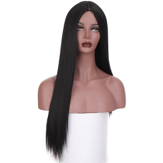 SHANGKE Synthetic Cosplay Wig Long Straight Middle Part Hair Blonde Pink Black Heat Resistant Fiber Long Hair Wigs For Women ALODIA STORE