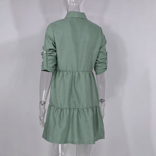Shirt Dress Long Sleeve Women Clothing Autumn Winter Dress Button Turn-down Collar Ladies A-line Mini Party Dress 2022 Vestidos ALODIA STORE