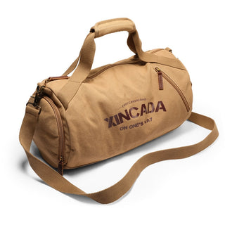 Male Large Capacity Canvas Travel Bags Men Fitness Sports Training Handbag With Shoes Pocket Black Khaki Shoulder Bag XA32M ALODIA STORE