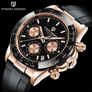 PAGANI DESIGN Top Brand New Rubber Strap Chronograph Watch Men Quartz Wristwatch Luxury Sapphire Glass Sports Watch Men Relogio ALODIA STORE