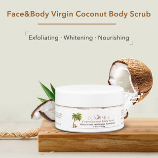 Luxsimel coconut Body Scrub Soft Sugar Organic Exfoliating Whitening Nourishing White Face cream for skin care body scrub cream ALODIA STORE