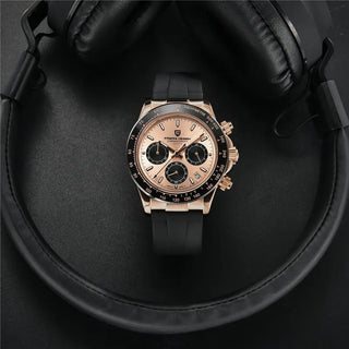 PAGANI DESIGN Top Brand New Men Quartz Wristwatch Luxury Sapphire Glass Sports Watch Rubber Strap Chronograph Watch Men Relogio ALODIA STORE