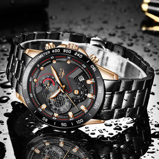LIGE Men Watches Top Brand Luxury Stainless Steel Blue Waterproof Quartz Watch Men Fashion Chronograph Male Sport Military Watch ALODIA STORE