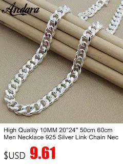 Men's 8MM 20'' 55cm Silver Colour Necklace Fashion  Silver Colour Jewelry Figaro Chain Necklace For Women Male AAA Quality ALODIA STORE