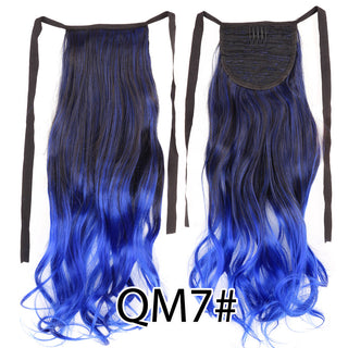 Synthetic Ponytails 20Inch Long Straight  Pony Tail Hair Extensions Drawstring Ponytail Clip In Fake Hair Tail Ombre ALODIA STORE