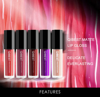 QIBEST Liquid Lipstick Lips Matte Lipgloss Pigment Waterproof - Alodia Store