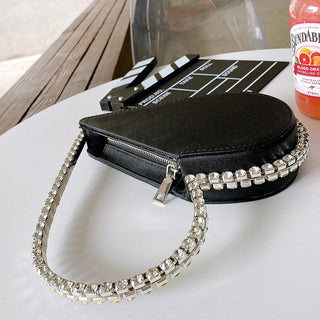 Luxury Colored Diamond Half Moon Women Purses and Handbags Evening Bag Serpentine Designer Party Clutch Bag Chic Wedding Bag ALODIA STORE