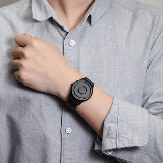 EUTOUR New Innovative Blue Gold Magnetic Metal Multifunctional Watch Men's Fashion Sports Quartz Watch Simple Men's Watch ALODIA STORE