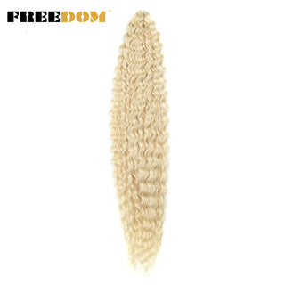 FREEDOM Synthetic Long Curly Wave Crochet Hair 32 Inch Synthetic Braiding Hair Natural Wavy Ombre Blonde Red Hair Extensions ALODIA STORE