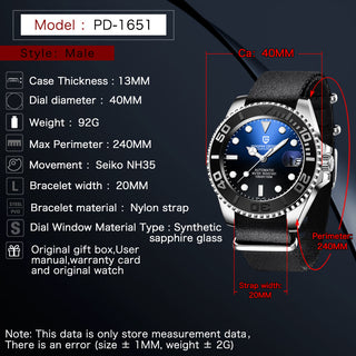 PAGANI Design Men Automatic Watch Sapphire Luxury Mechanical Wristwatch Stainless Steel Waterproof Watch Men relogio masculino ALODIA STORE