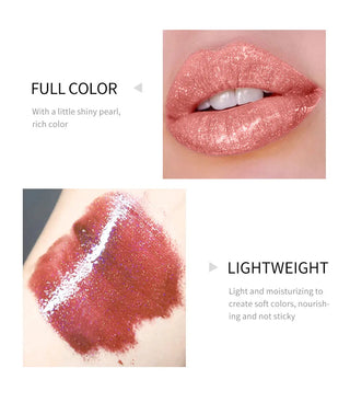 QIBEST 12 Colors Shimmer Liquid Lipstick Diamond Lip gloss Cosmetic Lip Tint Glitter Waterproof Moisturizer Makeup Lip Gloss ALODIA STORE