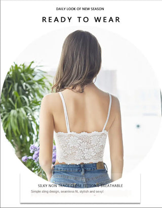 SVOKOR Women Wireless Lace Bra Push Up Tube Top Plus Size Sport Bralette Underwear Non-adjusted Straps Lingerie Full Cup ALODIA STORE