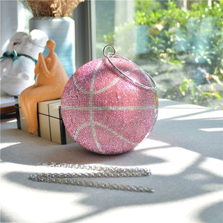 Luxury Basketball Diamond Party Evening Bag Purses and Handbag for Women Ball Shape Shoulder Bag Clutch Designer Crossbody Bag ALODIA STORE