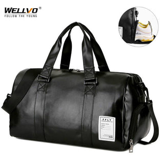 Travel Bag Carry on Luggage Duffel Bags Large PU Leather Tote Belt Weekend Crossbody Bag Overnight Solid sac de voyage XA88WC ALODIA STORE