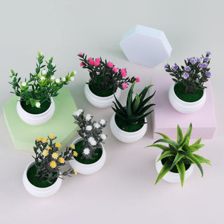 Mini Artificial Aloe Plants Bonsai Small Simulated Tree Pot Plants Fake Flowers Office Table Potted Ornaments Home Garden Decor ALODIA STORE