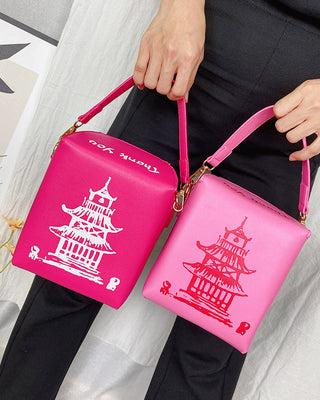 ENJOININ Chinese Takeout Box Purse Pu Leather Women ALODIA STORE