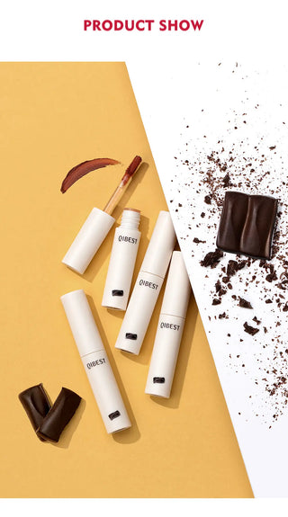 QIBEST Lip Gloss 8 Colors Nude Matte Chocolate Lipstick Waterproof Long Lasting Women Red Lip Tint Velvet Lip Glaze Cosmetics ALODIA STORE