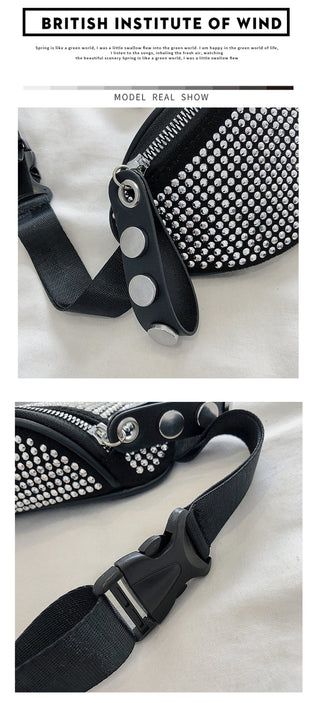 JIEROTYX Fashion Rhinestones Women waist bag ALODIA STORE