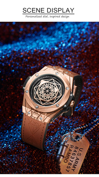 men watch Brand ONOLA Luxury fashion unique sport 2021 new leather quartz watch men relogio masculino ALODIA STORE