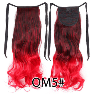 Synthetic Ponytails 20Inch Long Straight  Pony Tail Hair Extensions Drawstring Ponytail Clip In Fake Hair Tail Ombre ALODIA STORE