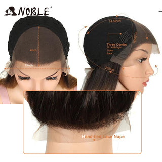 Noble Synthetic Lace Front Wig Long straight Hair 28 Inch Natural Wig Ombre Blonde Wig Heat Resistant Fiber Wigs For Black Women ALODIA STORE