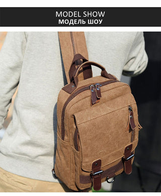 Scione Small Canvas Backpack Men Travel Back Pack Multifunctional Shoulder Bag Women Laptop Rucksack School Bags Female Daypack ALODIA STORE