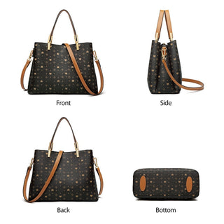 FOXER Business Lady Elegant Handbag Large Capacity Commuter Totes Style Signature Bag for Women Monogram PVC Purse Shoulder Bags ALODIA STORE