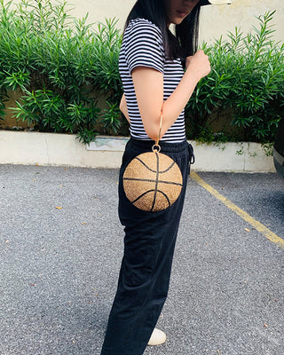 Luxury Basketball Diamond Party Evening Bag Purses and Handbag for Women Ball Shape Shoulder Bag Clutch Designer Crossbody Bag ALODIA STORE