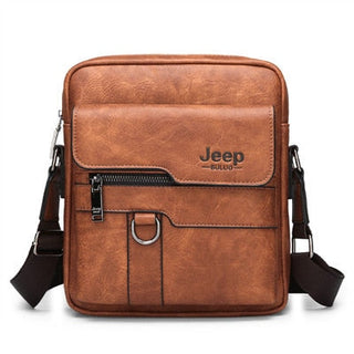 JEEP BULUO Man Leather Bag Shoulder Crossbody Bags For Men Cow Split Leather Male iPad Business Messenger Bag ALODIA STORE
