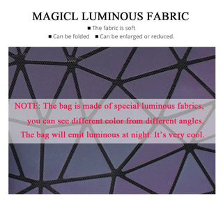 New Women Backpack Geometric Folding Bag Small Students School Bags For Teenage Girls Luminous Backpacks Hologram Daily Backpack ALODIA STORE