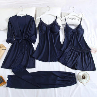 Sexy Lady Women Satin Short Kimono Robe Pajamas Bathrobe Print Floral Sleepwear Soft Wedding Bride Bridesmaid Homewear ALODIA STORE