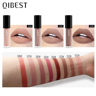 QIBEST Liquid Lipstick Lips Matte Lipgloss Pigment Waterproof - Alodia Store