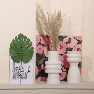 Nordic Ins Creative Ceramics Vase Home Ornaments White Vegetarian Flower Pot Vases Home Decorations Craft Gifts ALODIA STORE