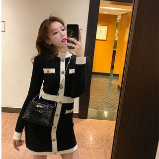 QWEEK Korean style Bodycon Dress Elegant Longsleeve ALODIA STORE