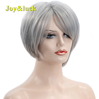 Short Ombre Blonde Wig Synthetic Bob Straight Hair With Bangs Women Natural Daily Wear Wig ALODIA STORE