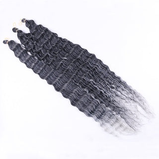 Full Star Crochet Hair Pink Ombre Blonde Ocean Wave 32 Inch Synthetic Hair 100g Soft Braiding Hair Extensions Deep Wave Twist ALODIA STORE