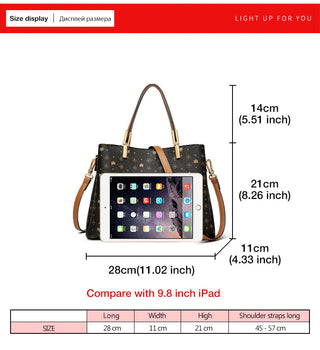FOXER Business Lady Elegant Handbag Large Capacity Commuter Totes Style Signature Bag for Women Monogram PVC Purse Shoulder Bags ALODIA STORE