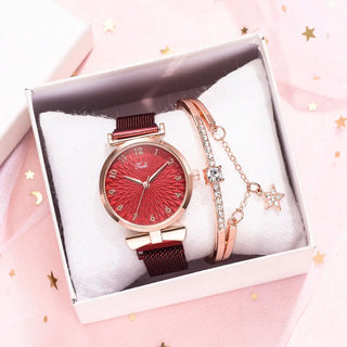 Luxury Women Bracelet Quartz Watches For Women Magnetic Watch Ladies Sports Dress Pink Dial Wrist Watch Clock Relogio Feminino ALODIA STORE
