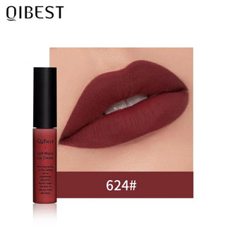 QIBEST Matte Lip Gloss Lip Makeup 34 Colors Velet Nude Waterproof Lipgloss Matte Lipstick Liquid Lipstick Long lasting Lip Tint ALODIA STORE