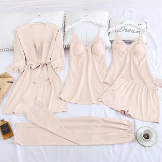 Sexy Lady Women Satin Short Kimono Robe Pajamas Bathrobe Print Floral Sleepwear Soft Wedding Bride Bridesmaid Homewear ALODIA STORE