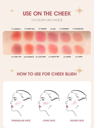 IMAGIC New12-Color Liquid Lipstick Matte Makeup Lips Silky-Smooth Long-Lasting Gloss High Pigment Lip&Cheek Waterproof Lip Mud ALODIA STORE